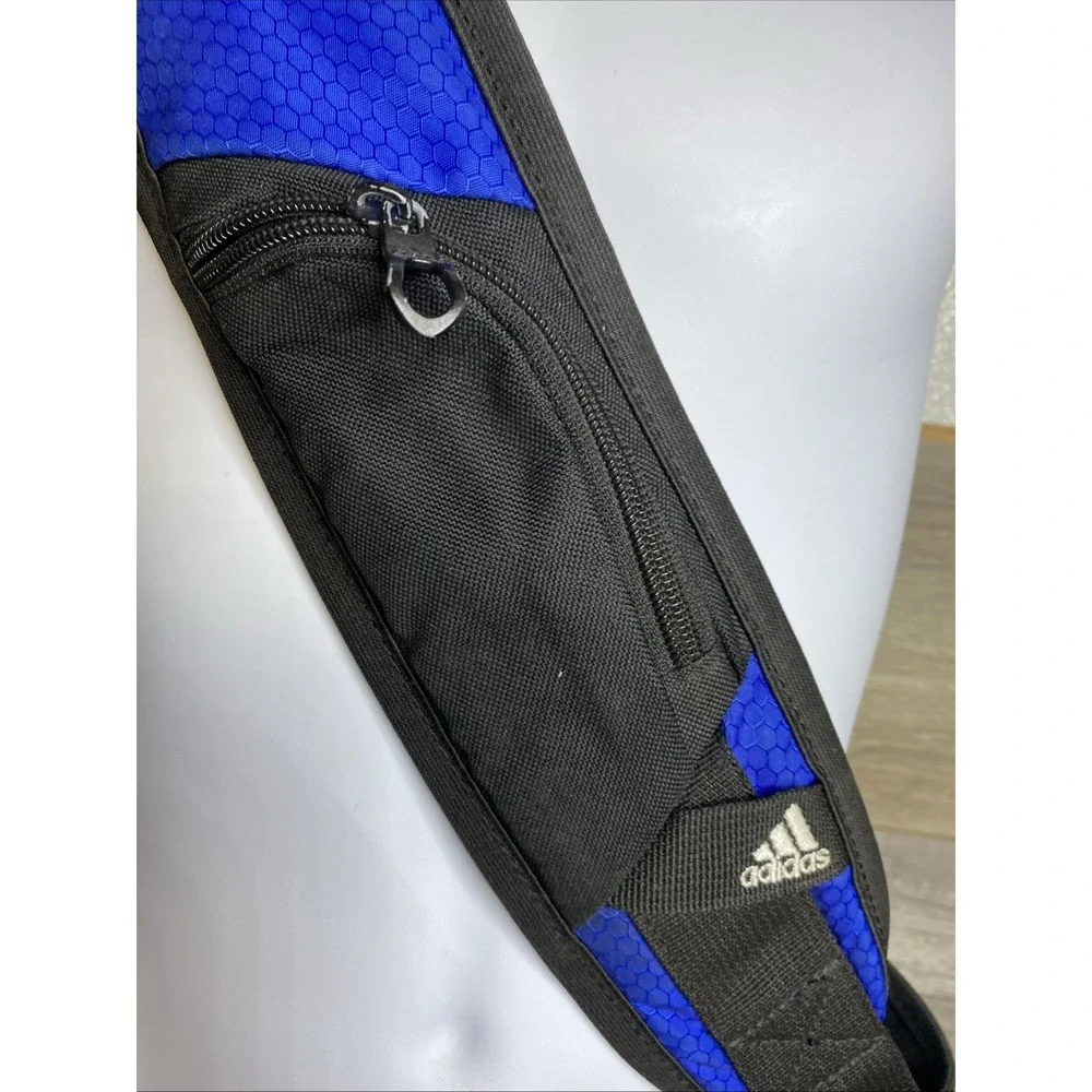 Adidas Sling Backpack Spring Load Crossbody Shoulder Strap 16x20 Black Blue Gray
